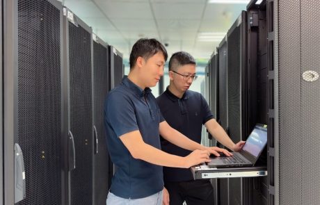 Mr. Marco Ma and Mr. Kevin Lam from ACTS are working in building up the new storage system.